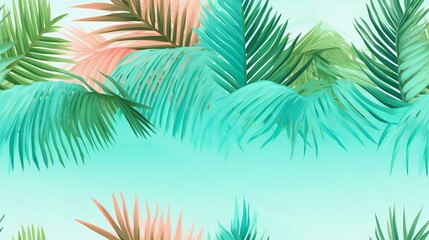 Obraz premium Tropical Palm Tree Illustration Isolated on a Summer Beach Landscape