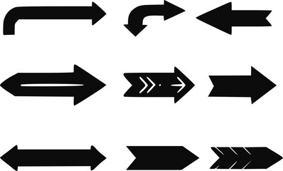 Arrows vector collection. Arrows set vector illustration.  arrow symbols. vector icon. Arrows set icon. Arrow icon. 