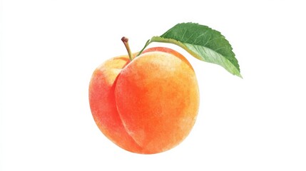 Single apricot on white