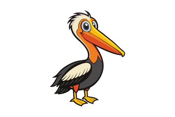 Obraz premium cute pelican vector illustration on white background