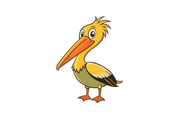 Fototapeta premium cute pelican vector illustration on white background