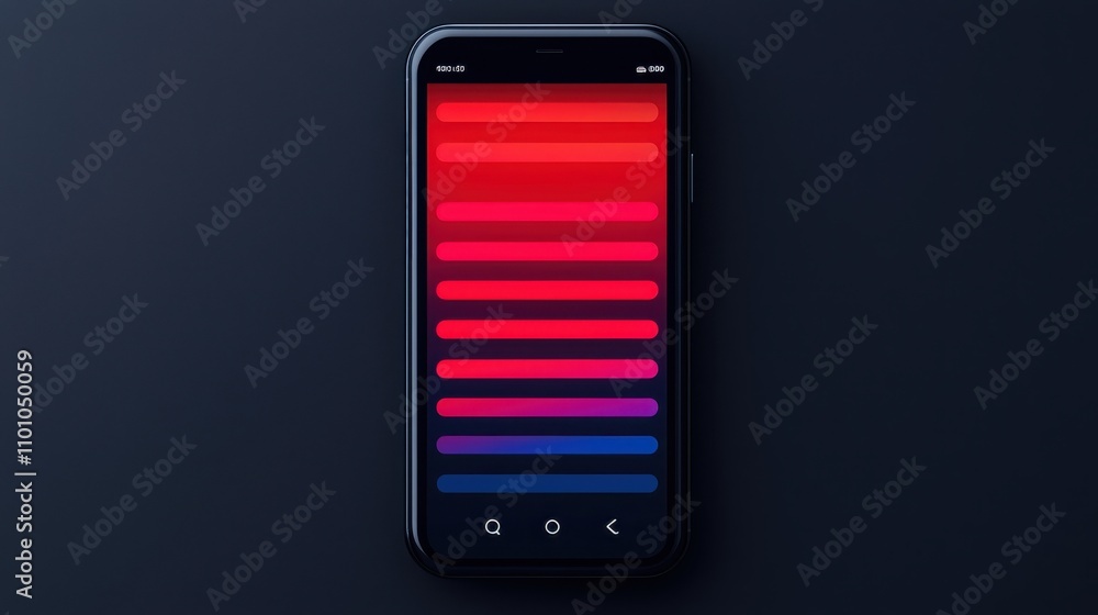 Aufkleber seo visibility on mobile. mobile device with gradient display