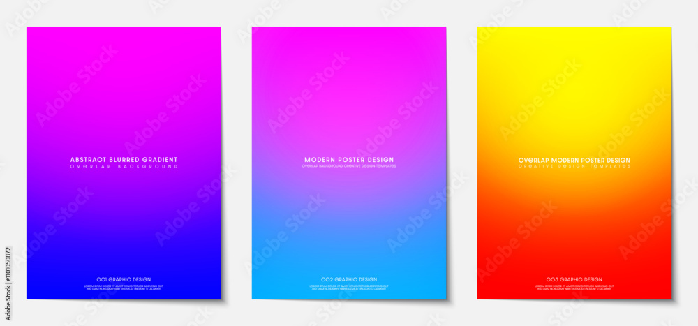 Poster gradient colorful overlap vector design. futuristic design theme for poster and cover design templat