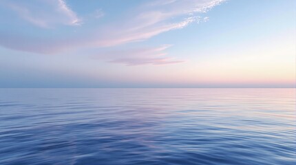 Obraz premium serene seascape with a calm ocean meeting a pastel-hued sky