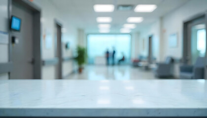  Marble-table-top-with-blur-hospital-clinic
