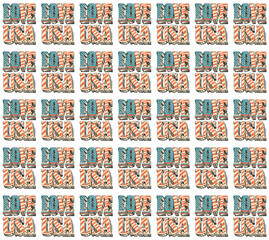 Fototapeta premium Love USA Seamless Pattern: A vibrant and patriotic seamless pattern featuring the phrase 