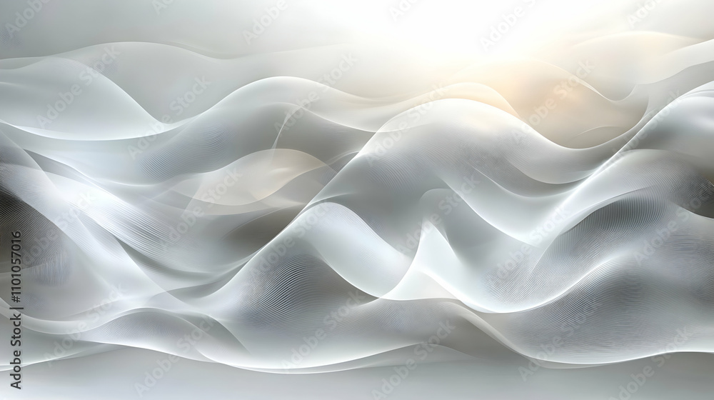 Aufkleber abstract gray waves flowing seamlessly, creating a soft, elegant background design for modern presen