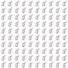 Cute Cow Pattern: A charming repeating pattern featuring adorable cartoon cows. Perfect for kids' products, textiles, and cheerful designs.