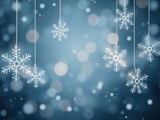 Softly glowing snowflakes suspended in mid-air, luminous flakes, whimsical decorations