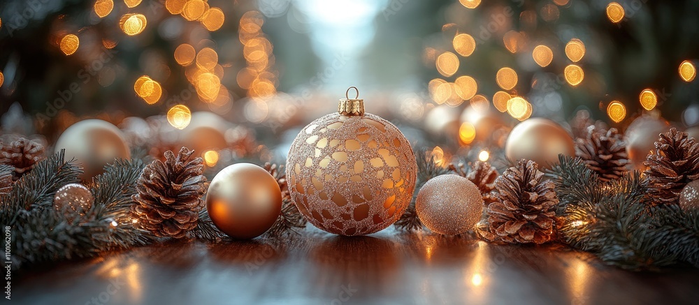 Poster elegant christmas table setting adorned with beautiful ornaments and greenery creating a festive and