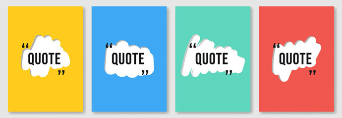Obraz premium Set of quote or feedback poster. Design for cover, poster, card, banner. 