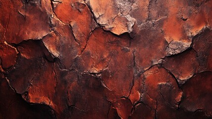 Dark orange-brown textured concrete background showcasing roughness and irregularities, creating a visually striking and dramatic surface.