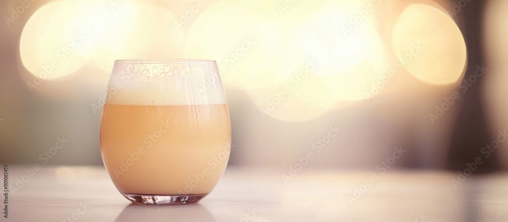 Poster blurred beer glass illuminated by soft bokeh lights creating a warm and inviting atmosphere for cele