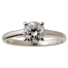 Elegant solitaire diamond ring with a sleek band showcasing a brilliant center stone