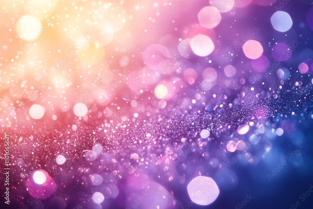 Poster abstract background with colorful bokeh and sparkles.