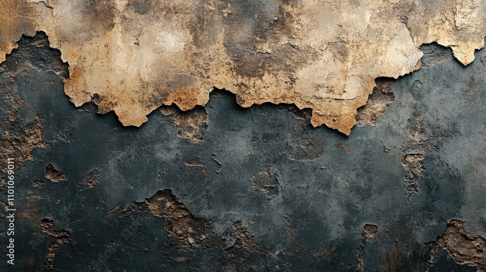 Poster grunge texture background with distressed layers of old paper and concrete for artistic or industria