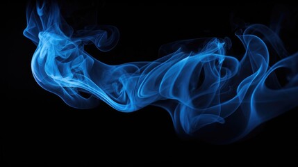 Fototapeta premium Blue smoke forming abstract shapes against a dark background ideal for artistic or creative projects