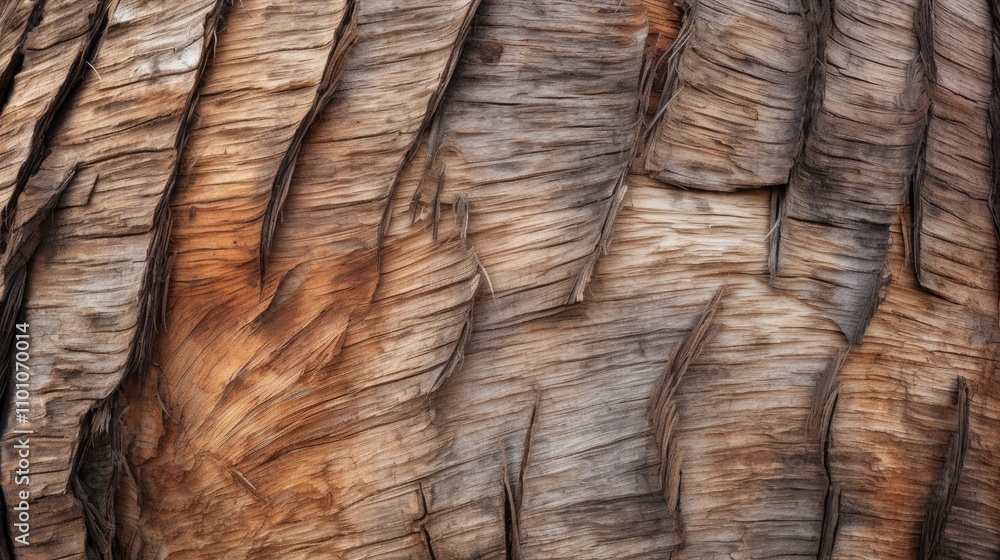 Poster close-up of textured bark on a palm tree showcasing natural patterns and earthy tones for background