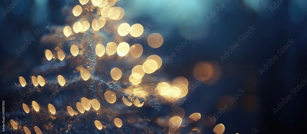 Aufkleber illuminated christmas tree with soft bokeh lights creating a festive and magical atmosphere during t