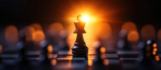 Strategic leadership representing quality management and standardization with a chess piece symbolizing compliance and enhancement in decision making