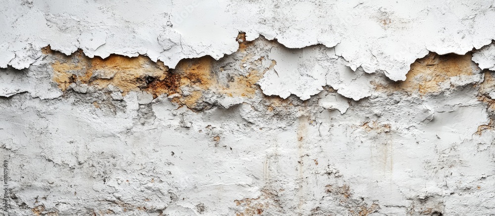 Poster peeling paint on a weathered wall showcasing texture and color contrast in a rustic backdrop for des