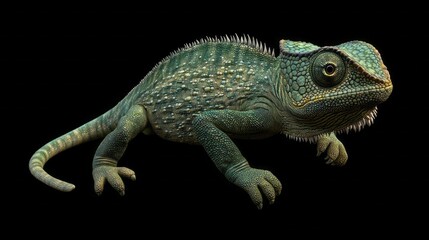 Obraz premium A green lizard with a pointed head and a long tail