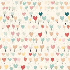 Colorful heart patterns digital art abstract design soft background vibrant colors creative concept for home decor