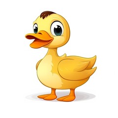 Fototapeta premium Animated duck character children's illustration fun environment playful concept whimsical viewpoint for kids' content
