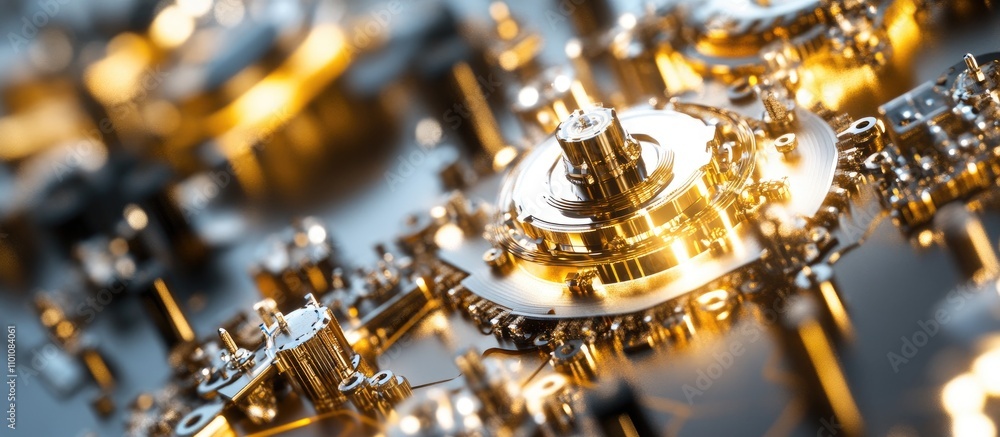 Poster intricate electronic components with a close-up view highlighting advanced technology and hardware a