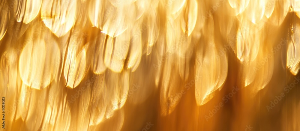 Poster warm golden bokeh lights creating an abstract festive background for artistic or branding purposes