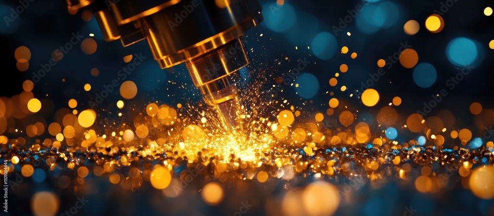 Poster cnc milling machine cutting metal components in a factory showcasing the precision and technology of