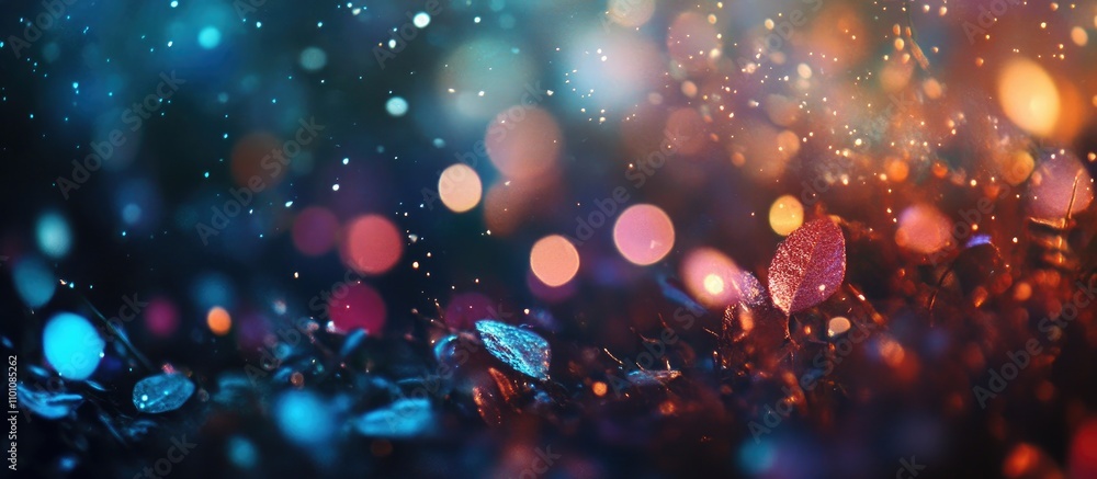 Poster vibrant bokeh texture with shimmering colorful lights and blurred background ideal for digital manip