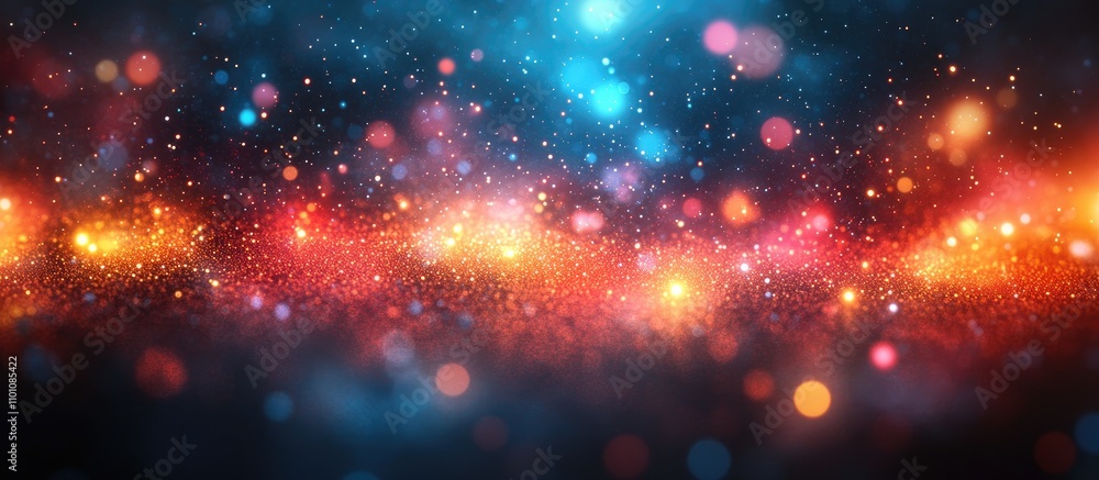 Poster vibrant sparkling bokeh lights in vivid colors create an enchanting abstract background perfect for 