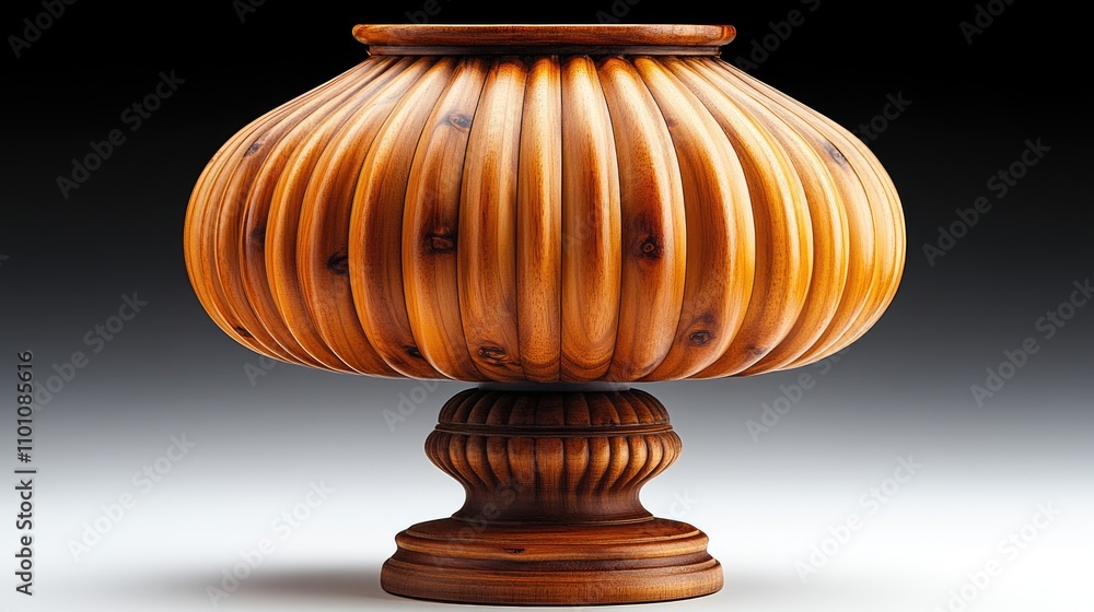 Poster elegant wooden lamp table with intricate details on a gradient background showcasing craftsmanship a