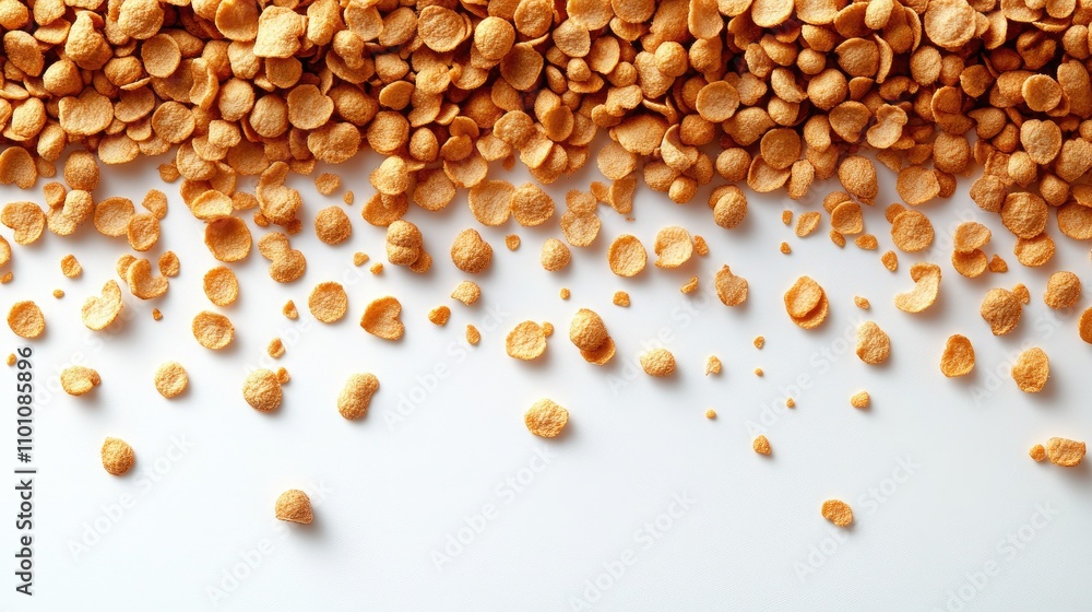 Poster peanuts scattered on a white background showcasing texture and detail in a close-up view ideal for c