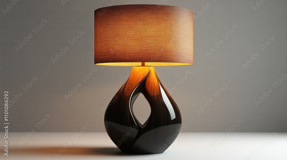 Poster stylish modern table lamp with unique design on a minimalist white background ideal for interior des