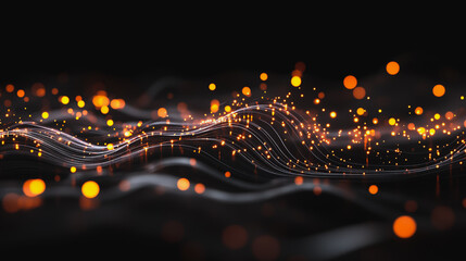 Naklejka premium Abstract business connection of lines from nodes It is connected to endless nodes and represents the innovation of communication in the network.