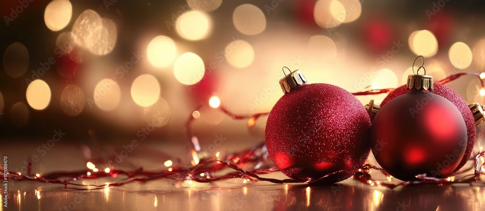 Aufkleber festive new year background with shimmering ornaments and warm bokeh lights creating a joyful holida