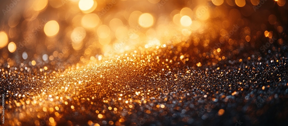 Aufkleber golden bokeh background with shimmering lights creating a sparkling abstract texture for decorative 