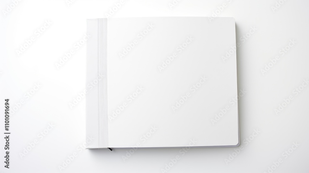 Poster minimalist hardcover book on a clean white background captured from above highlighting simplicity an
