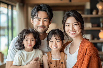 Obraz premium 仲良し家族写真,LDK,リビング
