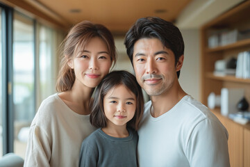 Obraz premium 仲良し家族写真,LDK,リビング