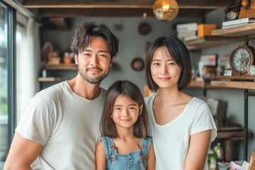 Obraz premium 仲良し家族写真,LDK,リビング