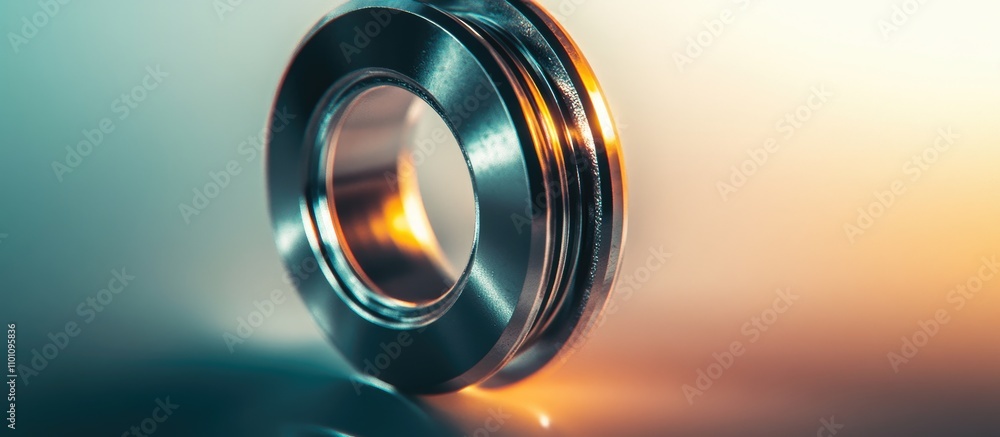 Poster small slide bearing showcasing mechanical precision and engineering design on a gradient background 