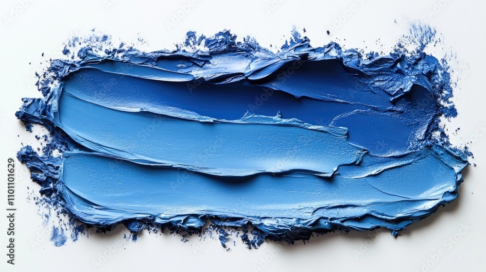 Poster blue clay smear texture on a clean white background ideal for artistic and design projects showcasin