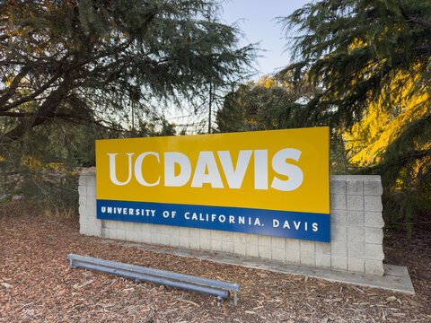 UC Davis, California campus sign.