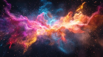 Fototapeta premium Fireworks creating a colorful explosion of starbursts, with swirling smoke trails, 