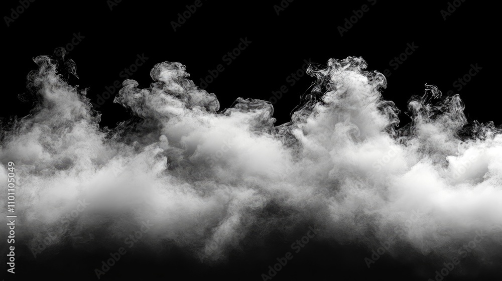 Poster abstract smoke patterns in a dark background creating a dramatic atmospheric effect for design and a