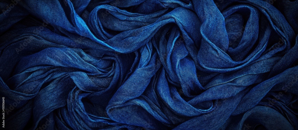 Aufkleber macro shot of intricate blue denim texture emphasizing fabric details for textile and material desig