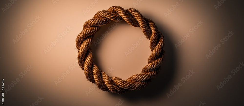 Aufkleber circular rope on a minimalist white background showcasing design principles and the essence of simpl